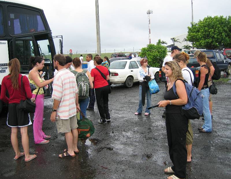 CostaRica-June-11-18-2005-0005 loading the bus for the trip from Liberia to the Eco Lodge at Lake Coter