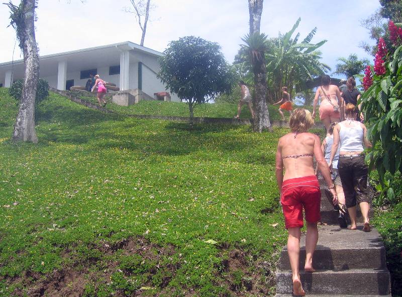 CostaRica-June-11-18-2005-0376 the walk up to the vans at Lake Arenal