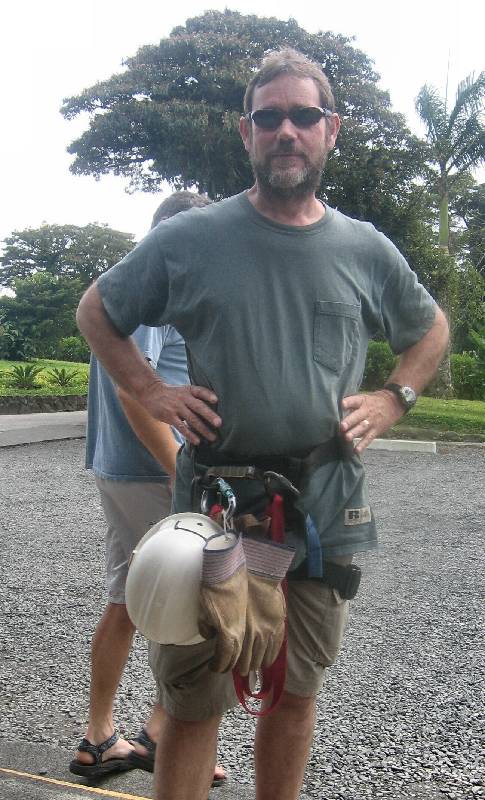 CostaRica-June-11-18-2005-0428 Scott getting ready for the canopy tour